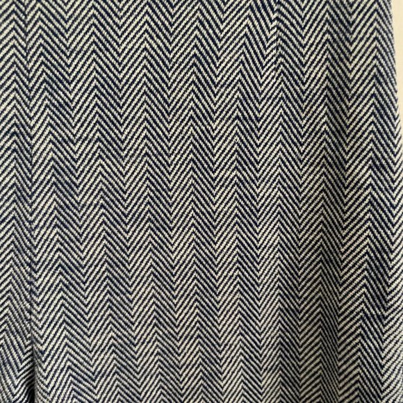 Vintage Wool Blue/Grey Chevron Flared Trousers, elastic waist - Picture 6 of 6